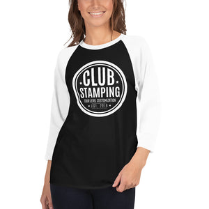 Club Stamping 3/4 sleeve raglan shirt