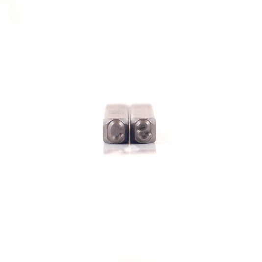 Pair of Wedge Stamping Initials with Paint Fill