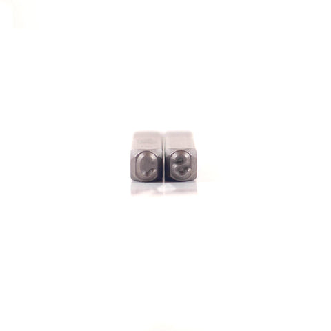 Image of Pair of Wedge Stamping Initials with Paint Fill